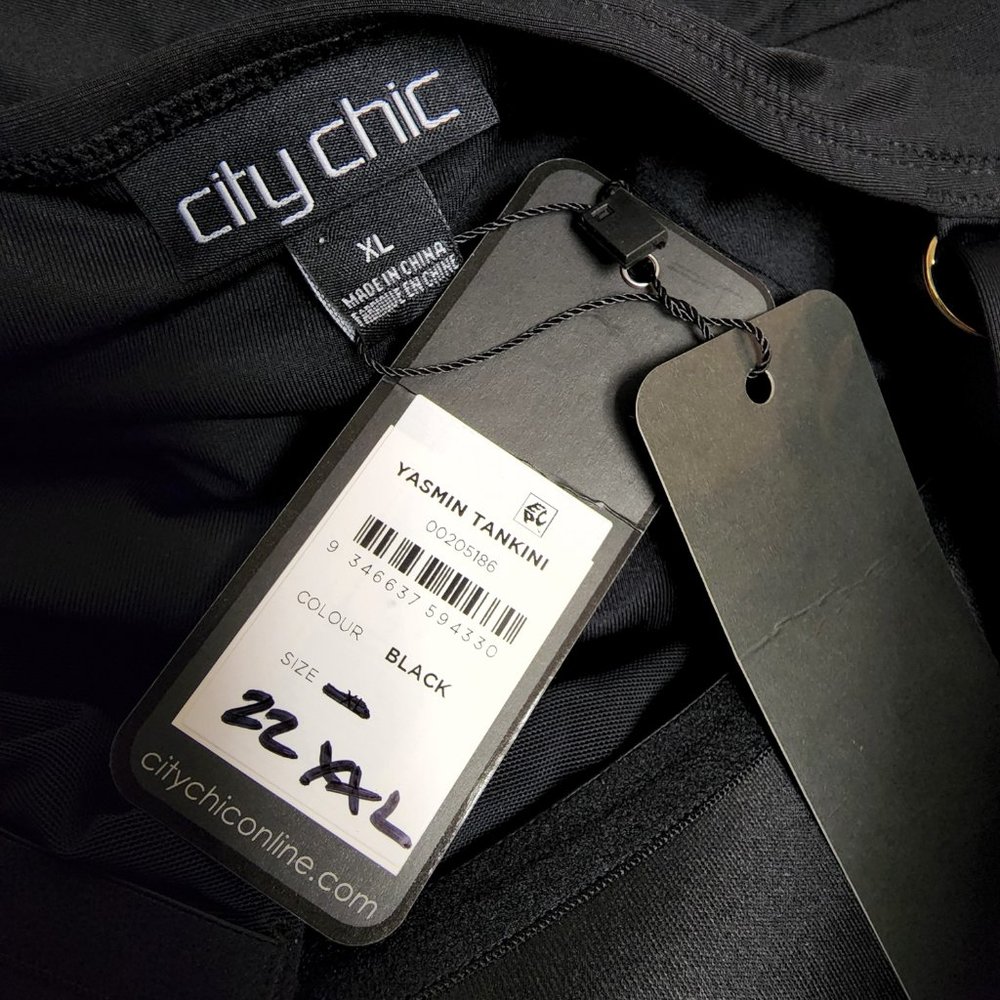 NWT City Chic Yasmin Tankini  Black XL = 22 = 3X - Picture 5 of 5